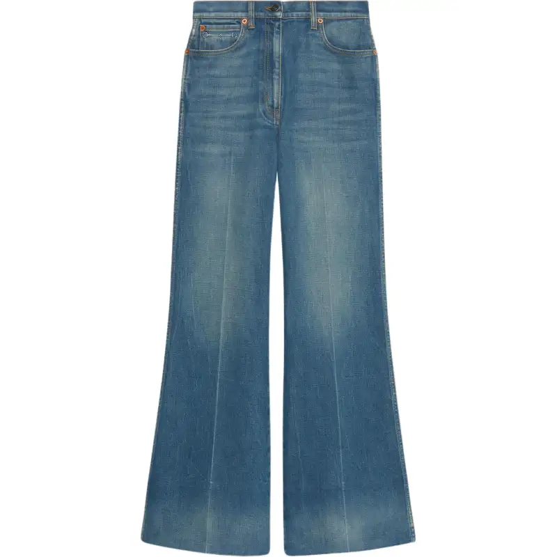 GUCCI Jeans Women's Dark Blue Moderate Flared Pants