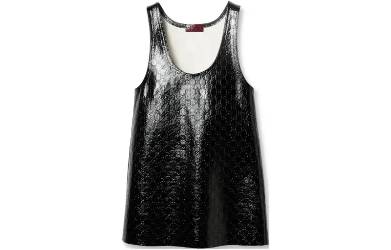 GUCCI GG debossed Leather Minidress