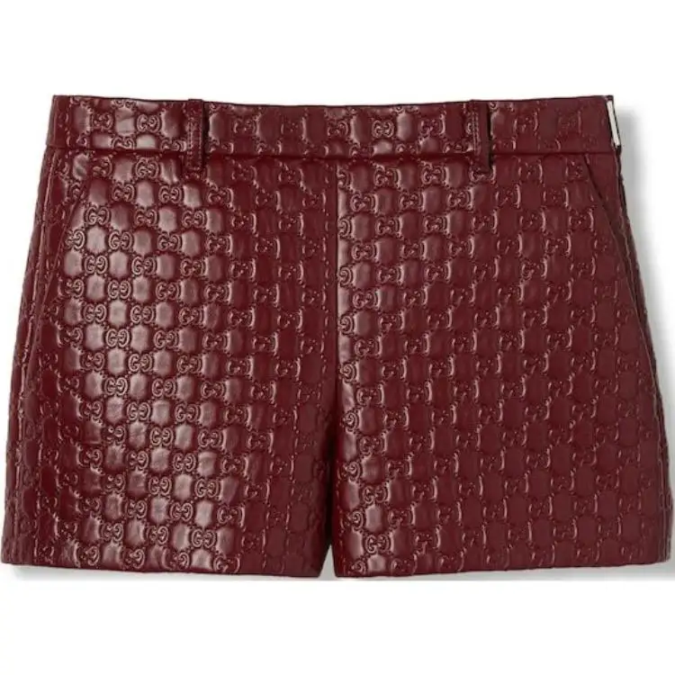 GUCCI Gg Embossed Leather Shorts