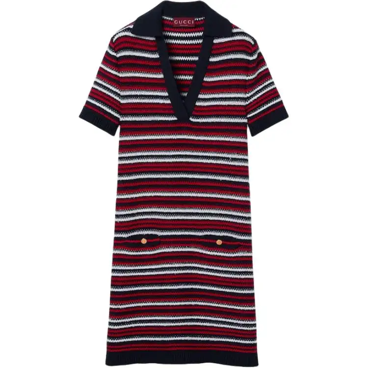 GUCCI Short Sleeved Dress Women's Red