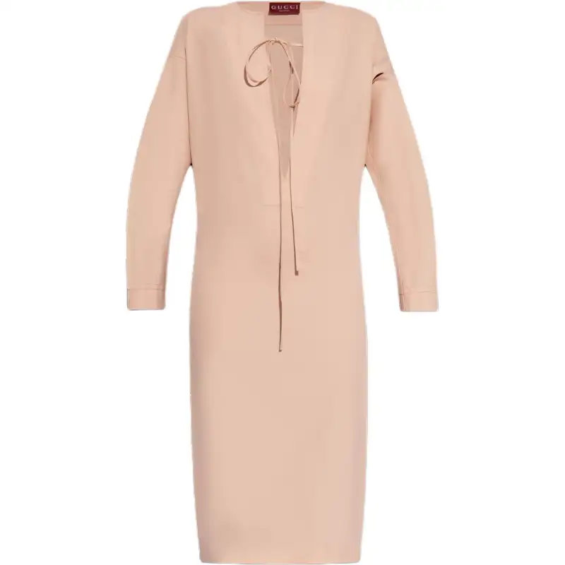 GUCCI Long Sleeved Dress Women's Light Pink
