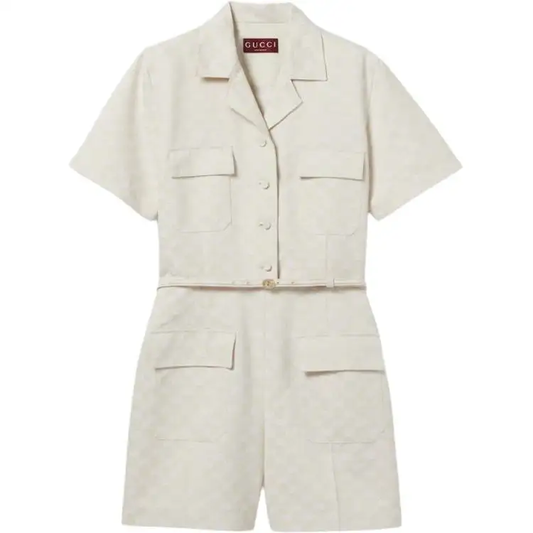 GUCCI Gg Cotton Gabardine Jumpsuit