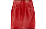 GUCCI Leather Short Skirts Women's Red