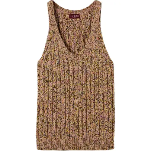 GUCCI FW24 Sleeveless Dress Women's Camel