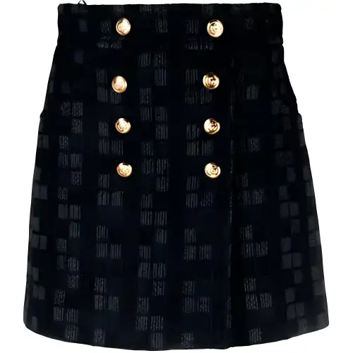 GUCCI Double breasted Tweed Miniskirt
