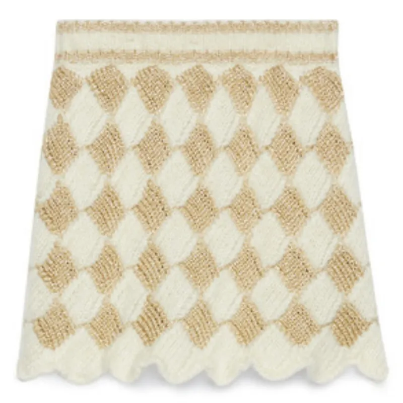 GUCCI FW23 Casual Short Skirts Women's Yellow White