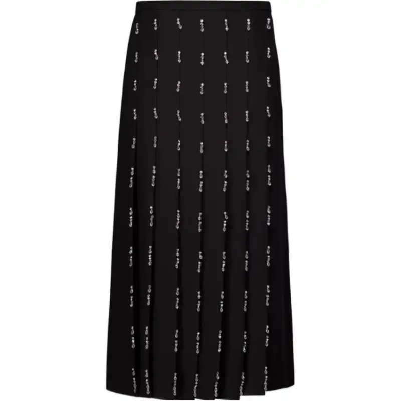 GUCCI Crystal-embellished Pleated Skirt