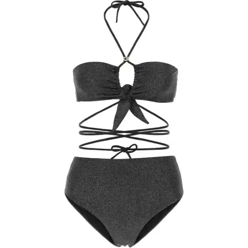 GUCCI G Logo Motif Plaque Halterneck Swimsuit
