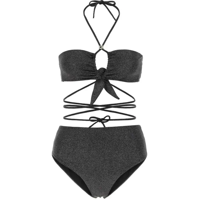 GUCCI G Logo Motif Plaque Halterneck Swimsuit