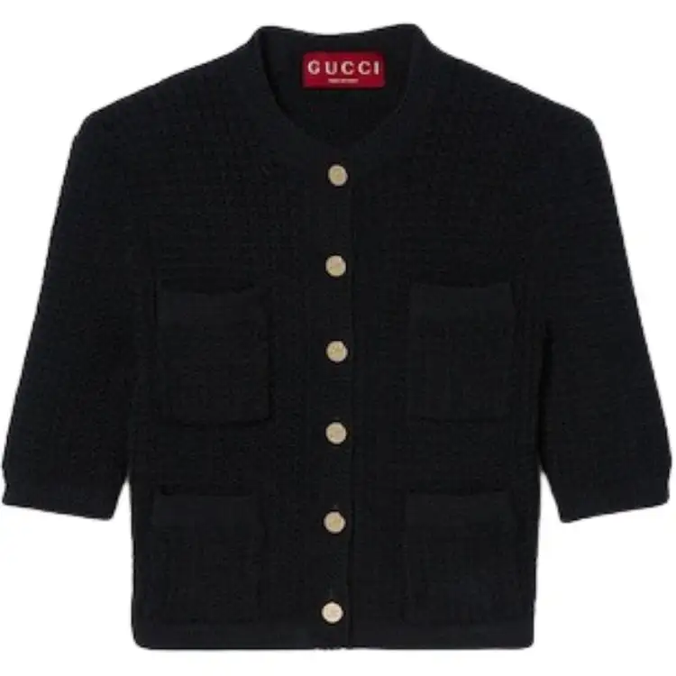 GUCCI Stretch Cotton Knit Cardigan
