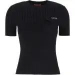 Gucci ribbed-knit breast-pocket Top