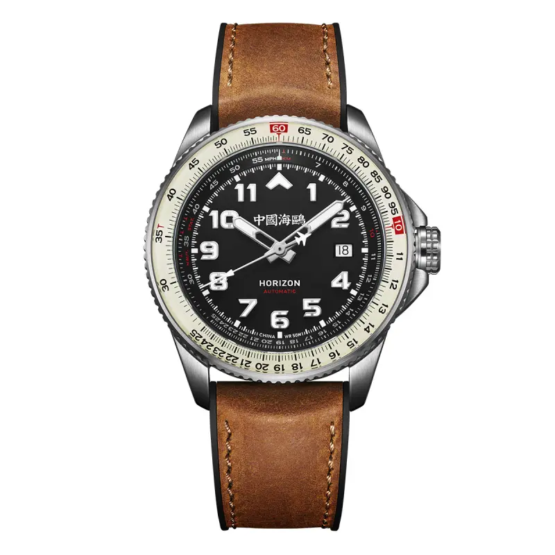 Sea-Gull Pilot Sky Series Navigation Chronograph Automatic Mechanical Movement Tape Strap National Watch Men's Watch Black Dial Men's Watch Dawn 814.27.1124