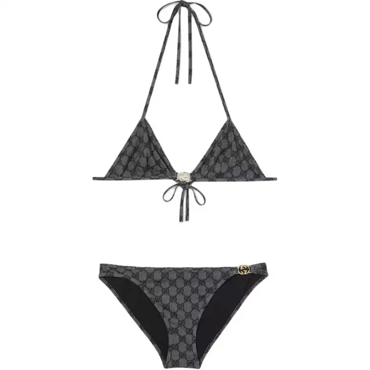 GUCCI Printed Gg Stretch Jersey Bikini