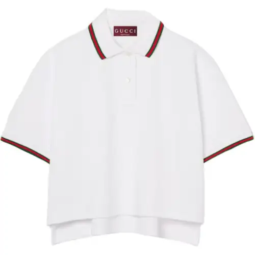 Gucci Cotton piquet polo shirt with Web
