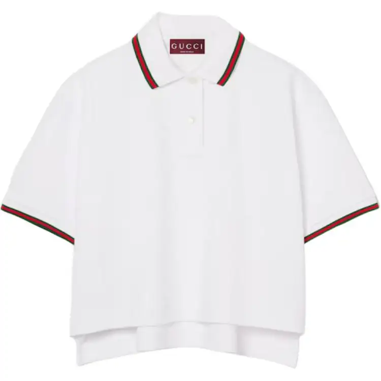 Gucci Cotton piquet polo shirt with Web