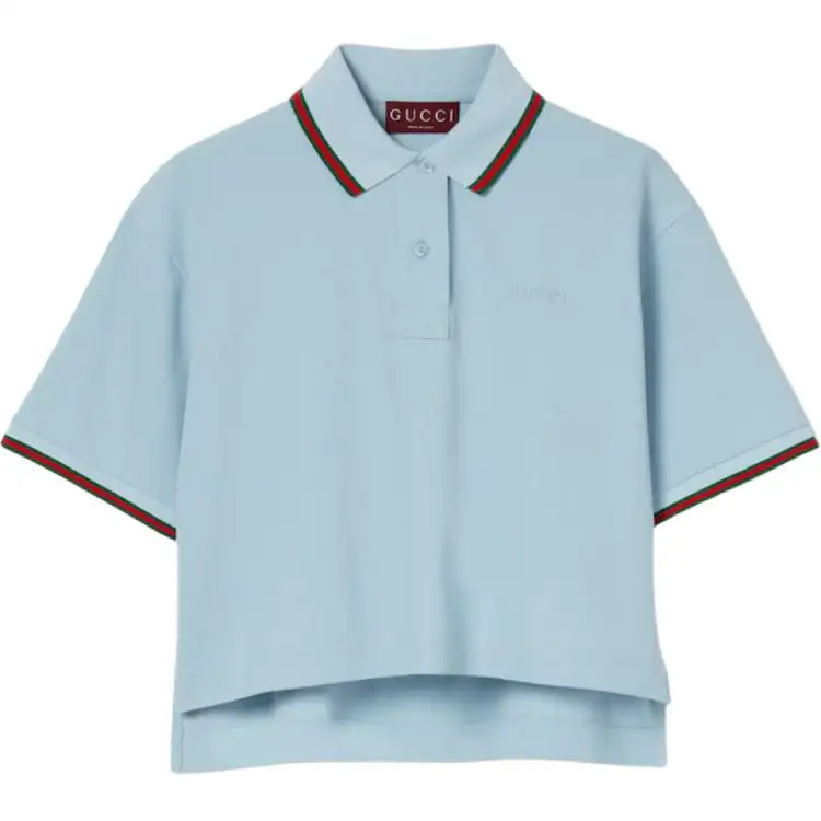 Gucci Cotton piquet polo shirt with Web