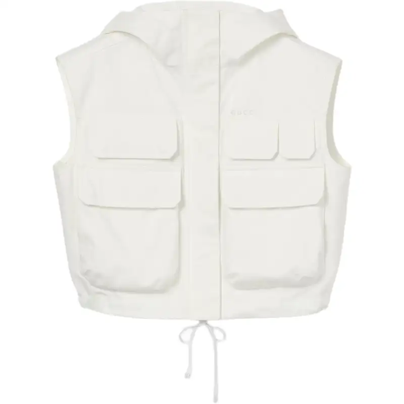 GUCCI Light Cotton Canvas Gilet With Embroidery