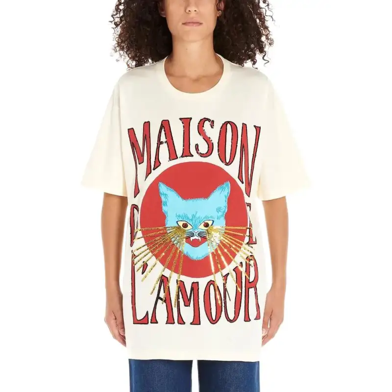 GUCCI T Shirts Women's Beige Crew Neck