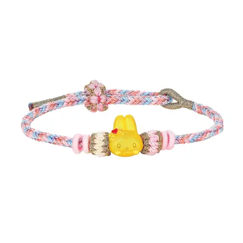 Trendy Acer Sanrio Series Melody Peach Blossom Little Red Heart for Girlfriend Exquisite and Cute Rabbit Rabbit Girl Heart Light Luxury Sweet Good Luck Pure Gold One Price Gold Bracelet Women's Style