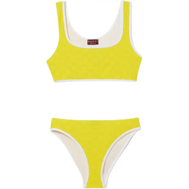 GUCCI Logo Monogram Two Piece Bikini Suit