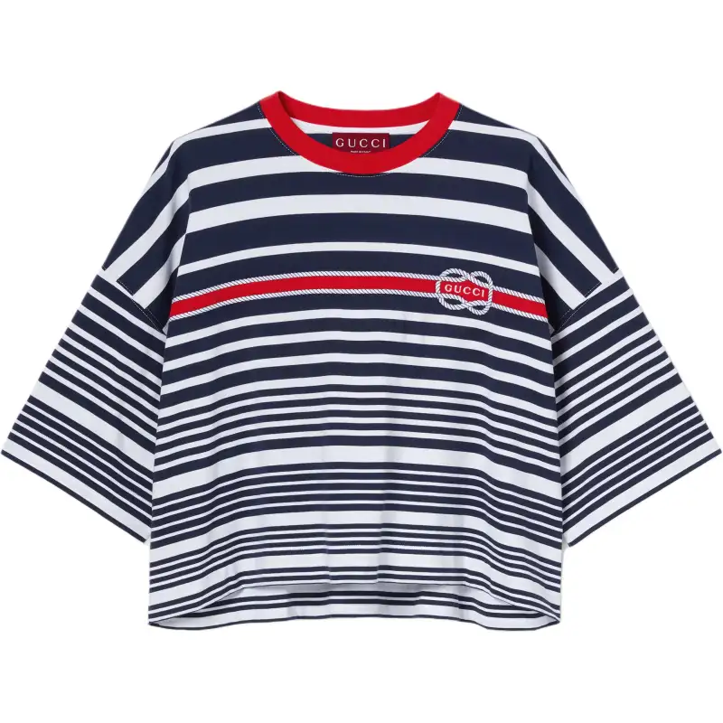 GUCCI T Shirts Women's Blue Crew Neck Moderate