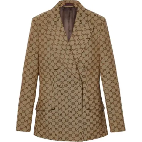Gucci Double-breasted Gg canvas jacket