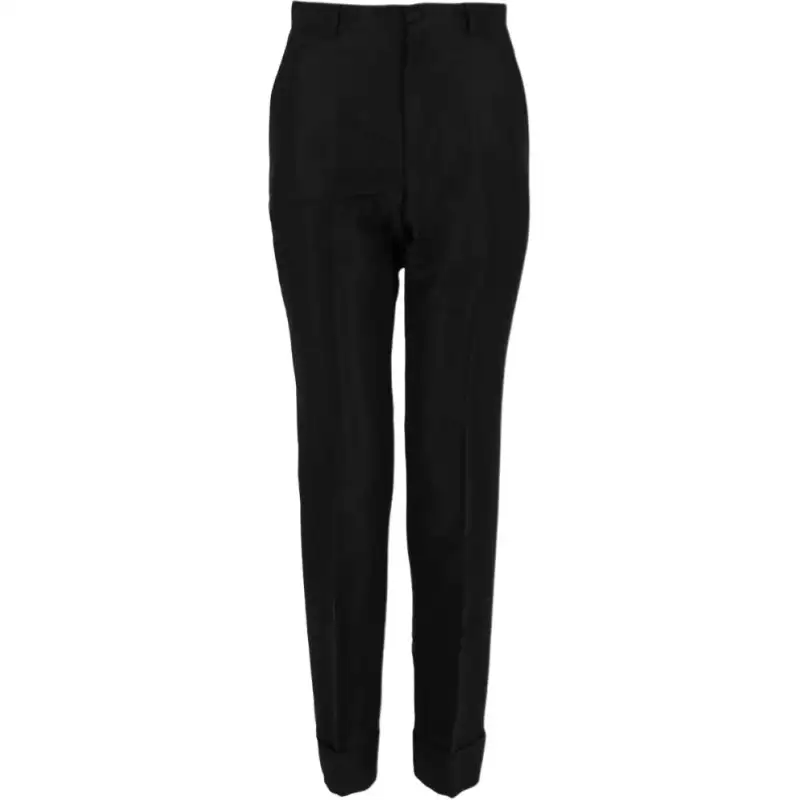 GUCCI Silk Cuffed Trousers Black