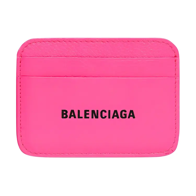 Balenciaga Cash Grained Calfskin Card Holder Card Holder Women's Pink