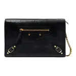 Balenciaga Cow Leather Shoulder Bag Women's Black