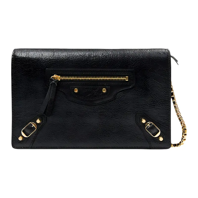 Balenciaga Cow Leather Shoulder Bag Women's Black