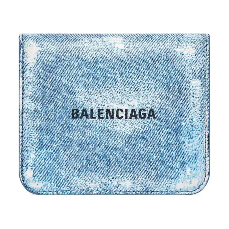 Balenciaga Lambskin Coin Purse, Card Holder Women's Blue