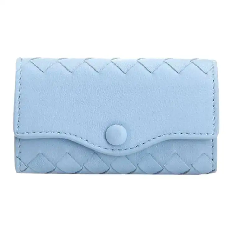Bottega Veneta Sky Lambskin Key Pouch Women's Blue