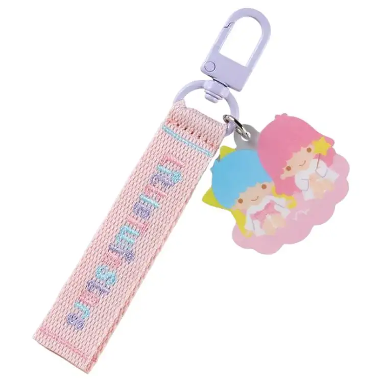 Sanrio Sanrio Cartoon Character Award Series LittleTwinStars Logo Embroidered Nameplate Fashion Bag Peripherals Women's Pink