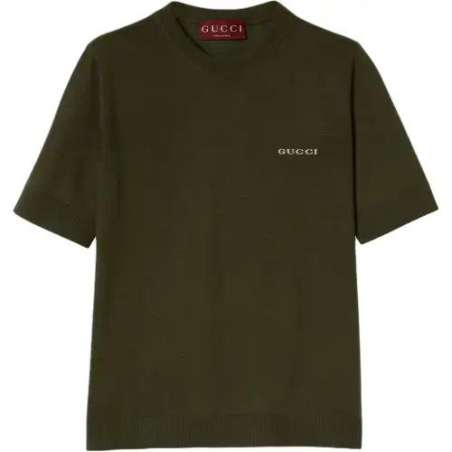 GUCCI Logo intarsia Cashmere Top