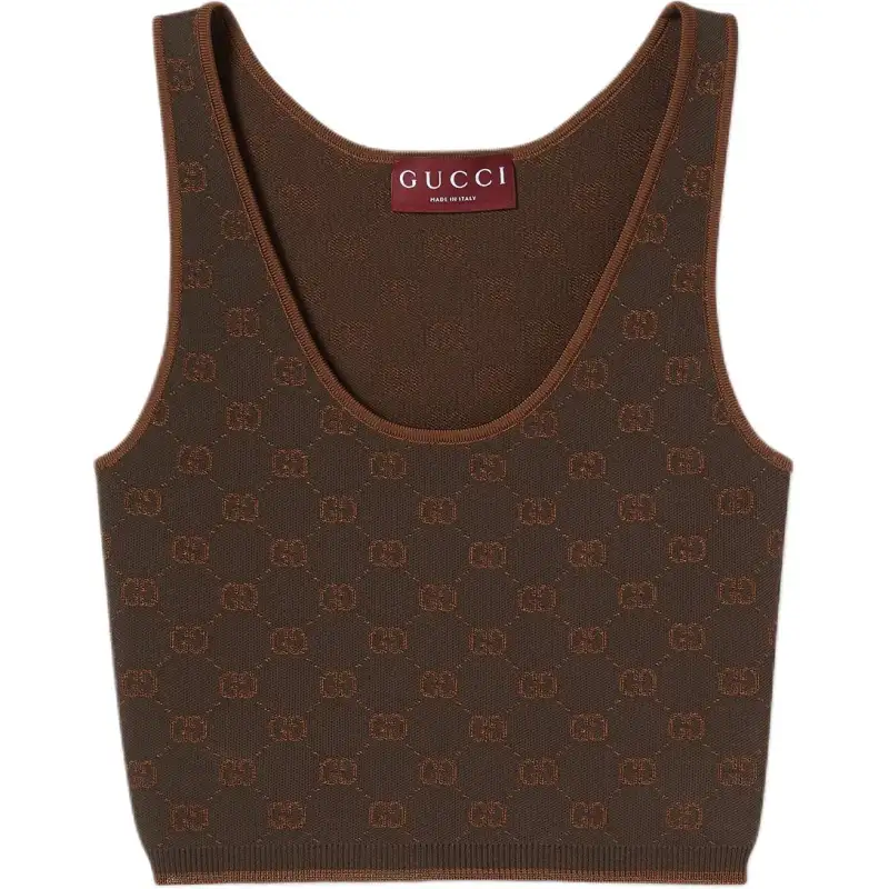 Gucci Stretch Gg viscose jacquard tank top
