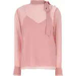 GUCCI Gg Georgette Tie Detailed Top