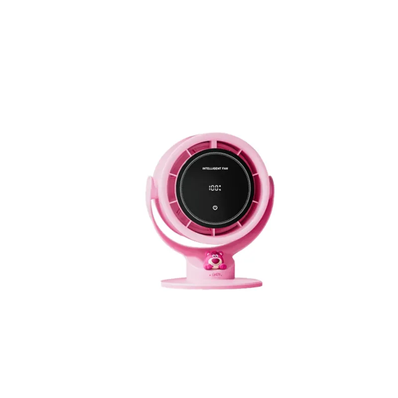 Disney Disney Bladeless Fan Cute Strawberry Bear Cartoon Desktop Model Can Be Wall-mounted Large Screen Power Digital Display 90° Wide Angle High Wind Power 100 Steps Stepless Adjustment USB Charging Extra Long Battery Life Silent Disney-K804T