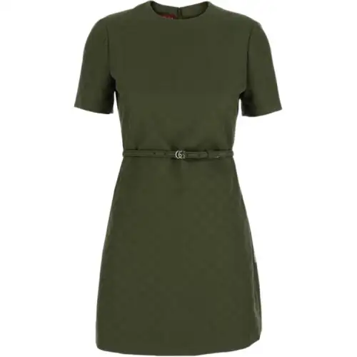 Gucci short-sleeve GG-pattern mini dress