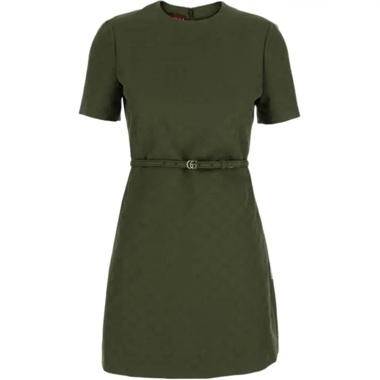 Gucci short-sleeve GG-pattern mini dress