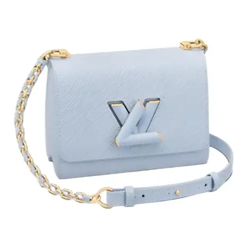 LOUIS VUITTON Twist Portable Epi Leather Shoulder Bag, Crossbody Bag Small Women's Sky Blue