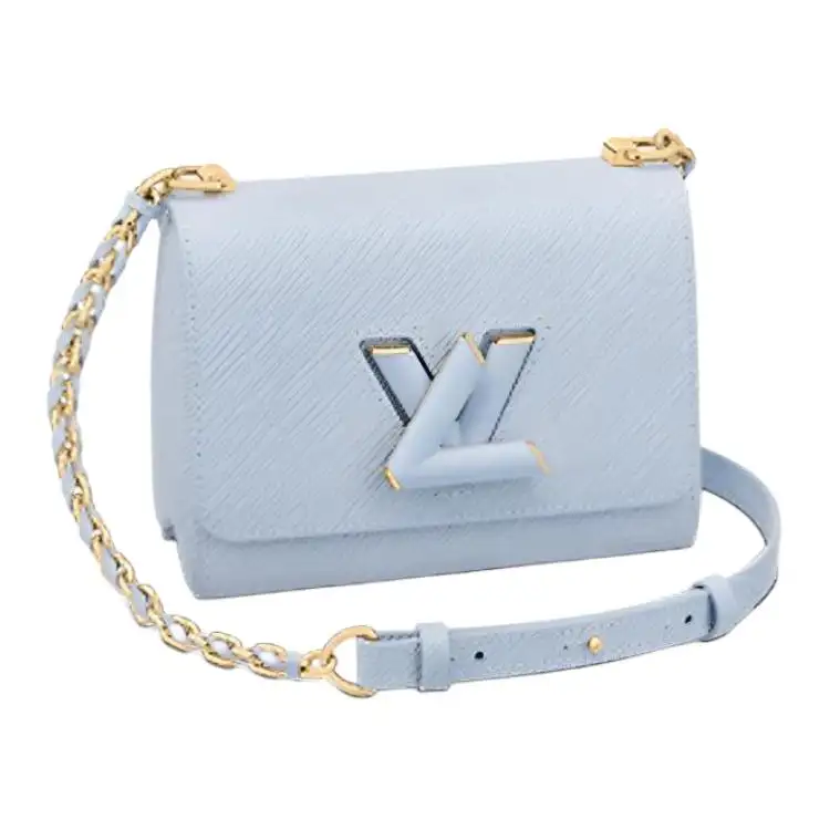 LOUIS VUITTON Twist Portable Epi Leather Shoulder Bag, Crossbody Bag Small Women's Sky Blue