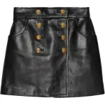 GUCCI Leather Short Skirts Women's Black Moderate Short Other