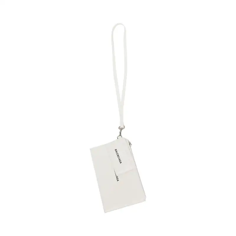 Balenciaga Calfskin Small Bag, Wallet, Card Holder Regular Unisex White