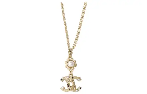 CHANEL Double C Metal, Rhinestone, Pearl Necklaces Women's