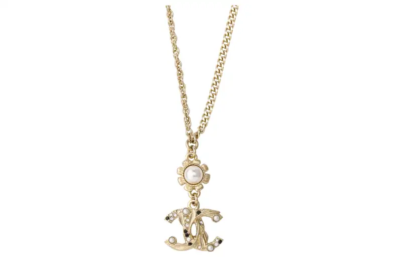 CHANEL Double C Metal, Rhinestone, Pearl Necklaces Women's