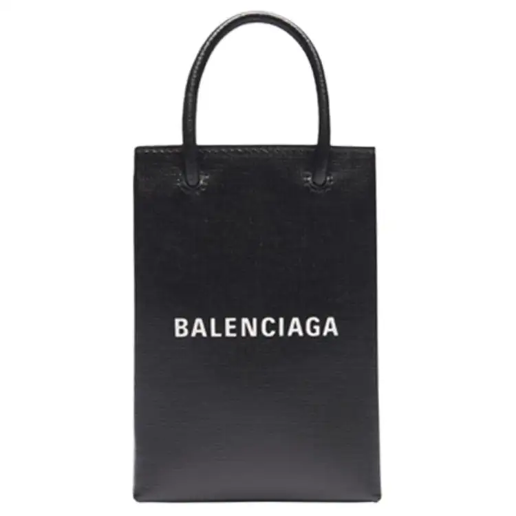 Balenciaga Shopping Phone Holder Bag Black
