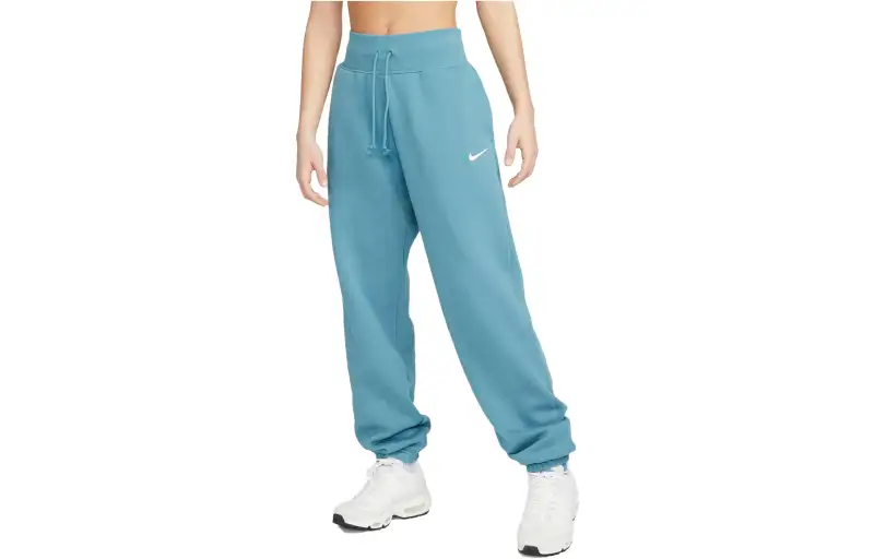 Nike Knitted Sweatpants Women's Blue Moderate Cuffed Pants