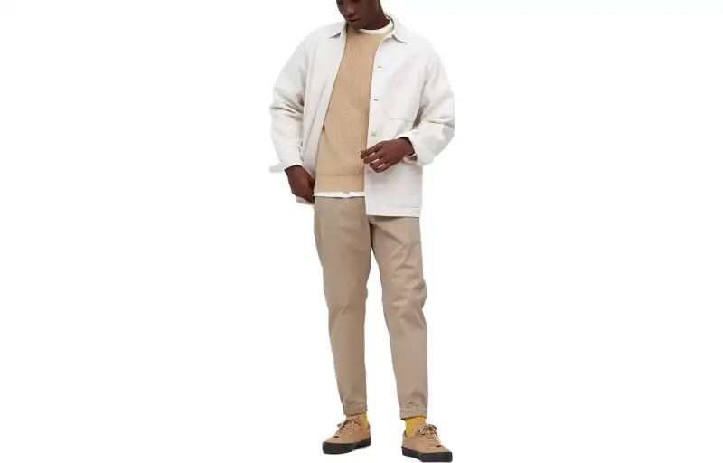 UNIQLO Casual Pants Men's Dark Beige Moderate Straight Fit Pants
