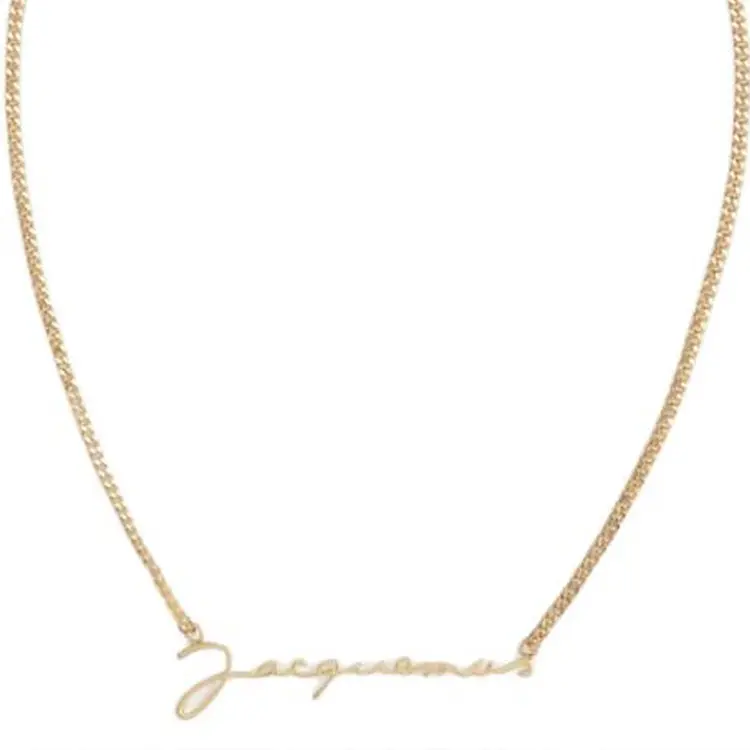Jacquemus Logo Plaque Chain Linked Necklace