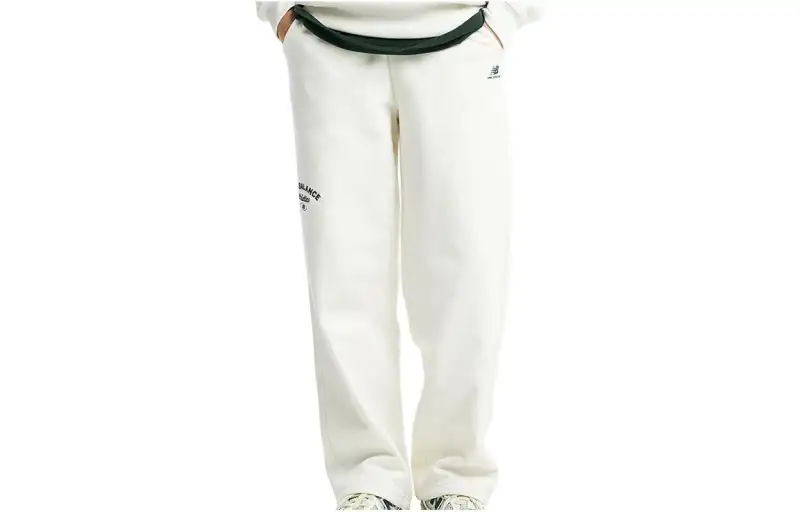 New Balance Casual Pants Unisex White Moderate Straight Fit Pants